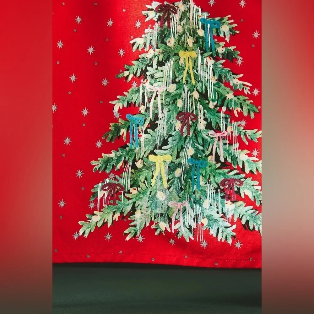 Anthropologie Christmas tree towel Grand home Tree Dishtowel holiday decor bows